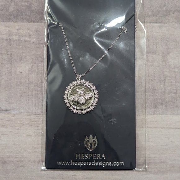 Hespera Bee Silver Necklace, NWT, Brand New, Never Opened Designer Jewelry - Picture 1 of 3